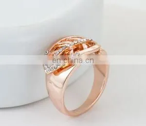 Engagement Women Rings Jewelry Gold Color Fashion White AAA CZ Cubic Zirconia Leaves Ring For Female Wedding Gift thumbnail-1