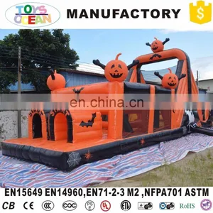 Crazy Halloween Inflatable Haunted House Obstacle Course for Kids thumbnail-1