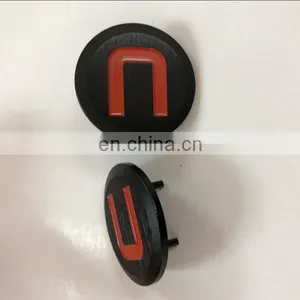 High Quality Aluminum Brushed Recessed Logo Label With Red Color Filled thumbnail-2
