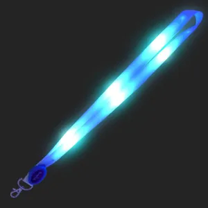 Nylon LED Light up Flashing Lanyard Neck Straps Luminous Glow in the Dark thumbnail-2