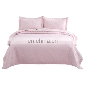 Luxury Designers Commercial Comforters Plain King Size 100% Polyester Quilt Bedspread Set thumbnail-1