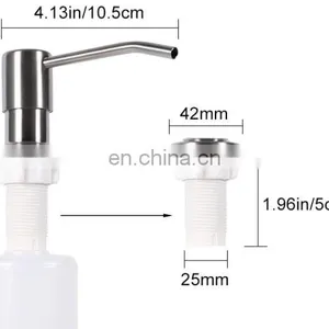 Kitchen Clear Plastic Soap Bottles With Stainless Steel Pump Hand Soap Lotion Dispensers thumbnail-4