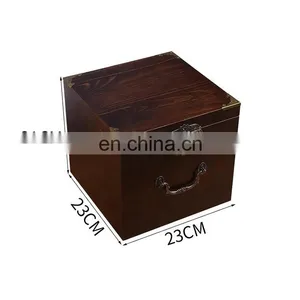 Vintage Style Wooden Jewelry Gift Box With Lock and Key Home Decoration Wood Sundries Storage Boxes thumbnail-4