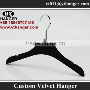 IMY-326 Black Velvet Children Hanger Wholesale Kids Non-slip Velvet Hanger thumbnail-1