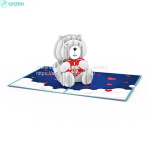 Happy Valentine’s Day Bear 3D Cards Best Selling Gift Cards for Girls China Manufacturer thumbnail-2