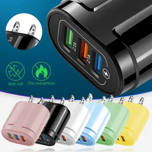2022 Quick Charging QC3.0 Fast Charging EU Plug Charger USB Portable Plug 5V3A for IPhone thumbnail-5