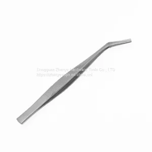 Stainless Steel Straight Head Round Head Elbow Fleshy Lengthening Toothless Large Size Dressing Long Tweezers thumbnail-3