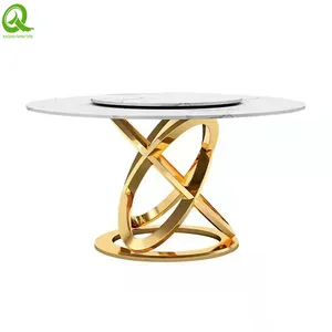 Banquet Furniture Silver Stainless Steel Dining Table for Restaurant thumbnail-2