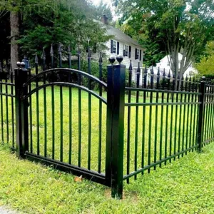 4ft Tall Wrought Iron Garden Fence With Decorative Scroll Design thumbnail-1
