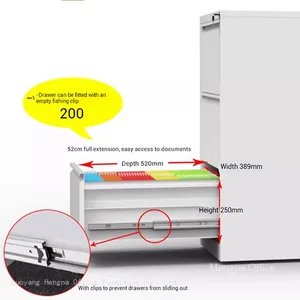 Modern White Office Filing Cabinet for Hobart Creative Studio, 2 Drawer Vertical Storage, Seamless Welding With Gooseneck Handle thumbnail-2