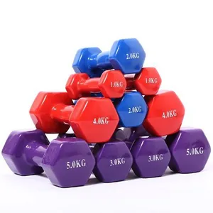 Sport Vinyl Dipped Dumbbell Set Colorful Hex Hand Weight Hex Dumbbell thumbnail-1