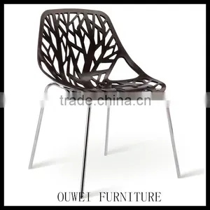 Black Shell Chair With Metal Leg thumbnail-1