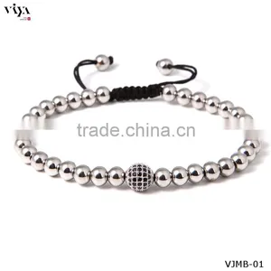 Hot Sale Men Bracelet 18k Gold Satiness Steel Beads Bracelet Fashion Chinese Knot Bangle thumbnail-4