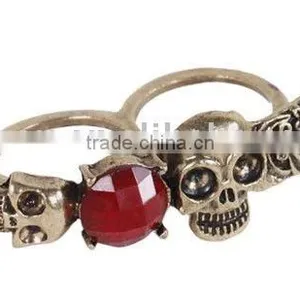 Fashion Skull Double Ring thumbnail-1