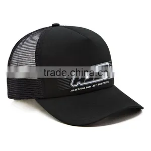 Custom Short Bill Foam Plain Cheap Flat Brim Sublimation 5 Panel Trucker Cap Mesh Hat Design Your Own Trucker Cap Wholesale Quality Choice thumbnail-3