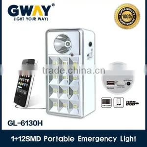 Rechargeable Led Camping Lantern,1W Led Spotlight+12pcs of HI-Power 5050SMD Ledemergency Lamp thumbnail-1