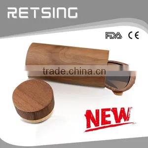 Dark Bamboo Cool Glasses Cases, Tube Walnut Wood Glasses Case With Custom Logo thumbnail-1