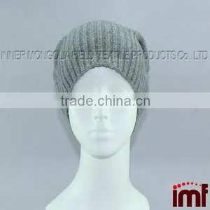 Cashmere Slouchy Beanie in Dark Heather Grey thumbnail-3