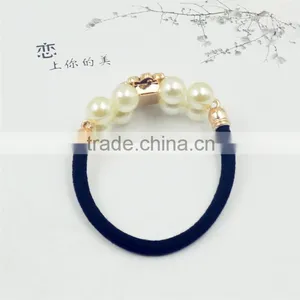 Elegant Women Hair Accessories Charm Pearl Rubber Bands Headwear Girls Elastic Hair Bands thumbnail-2
