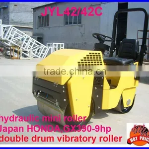 Mini Rollers,vibratory,ride-on Double Drum Road Compactor,Japan Engine and Bearing 9HP,CE Certification thumbnail-1