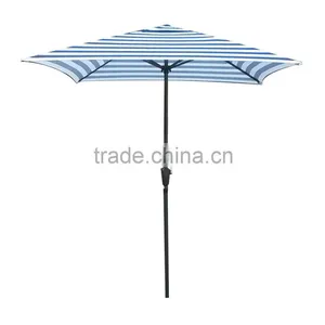 6.5x6.5 Feet Blue White Stripe Sqaure Rectangular Outdoor Umbrella From Factory thumbnail-1