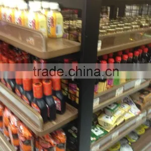Retail 4 Tier Wood Rack for Beverage Display Shelf and Drink thumbnail-5