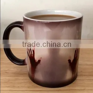 Custom Morphing Mugs the Walking Dead Coffee Tea Milk Hot Cold Heat Sensitive Color Changing Black and White 11 Oz Ceramic Mug thumbnail-3