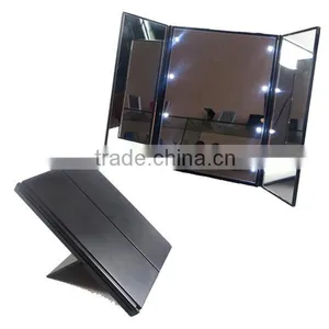 Three Side Foldable Traveling Lighted Table Stand Mirror thumbnail-4