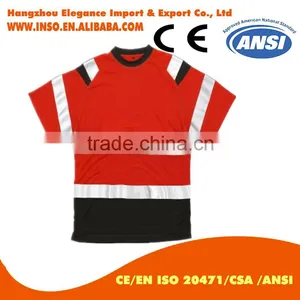 Safety Reflective Work Shirt Round Collar Cotton T-shirt Tricot Polyester Shirt thumbnail-3