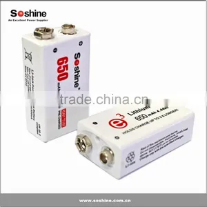 Hot Selling New Soshine 9V 7.4 Volt Lithium Ion 650mAh Rechargeable Battery thumbnail-1