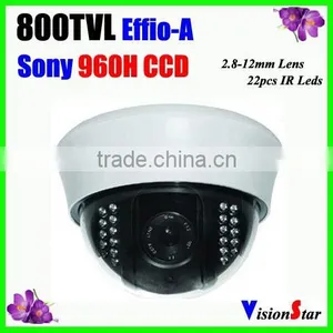 22 Pcs IR Leds Dome CCTV Camera OSD Menu 3DNR 4-9mm Manual Zoom Lens Plastic Cover Indoor Sony Effio-A 800TVL Vision Star thumbnail-1