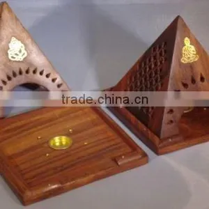 DESIGNER VRINDA WOODEN INCENSE BURNER-DECORATIVE BURNER-ROSE WOOD BURNER NWIB004 thumbnail-2