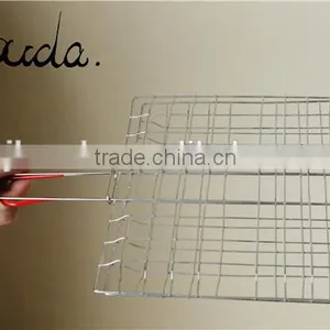 Stainless Steel Double Barebecue Bbq Grill Net With PP Handle BD-B8110 thumbnail-3