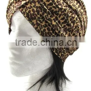 Turban Head Wrap Band Headband Hat Cap Chemo Bandana Leopard Brown thumbnail-2