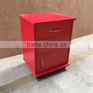 Modern Adjustable Red Color Storage Bedside Table Cabinet thumbnail-3