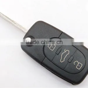 Remote Key Fob for VW 3+1 Button Flip Remote Blank Key Shell With 2032 Battery(round thumbnail-3
