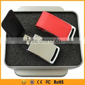 Logo Embossed Hot USB 3.0 Black Leather USB Flash Drive Quality Choice thumbnail-4