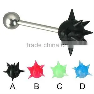 Silicone Spiky Sphere Tongue Ring thumbnail-1