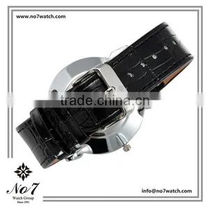 Fashionale Quartz Wristwatch for Men With Black Color Genuine Leather Strap thumbnail-4