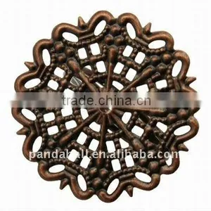 Brass Ring Settings, Red Copper, Rings, Tray: About 25mm in Diameter; Inner Diameter: 17mm(KK-A006-R) thumbnail-1