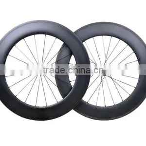 700C CARBON WHEELS 88MM TUBULAR, Professional Bike Wheels 3k Glossy Rim 88mm Tubular, Road Bicycle Wheelsets 88mm Tubular thumbnail-1
