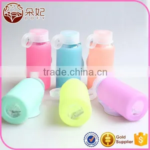 Modern High-grade High Quality Glass Water Bottle With Silicone Sleeve thumbnail-1