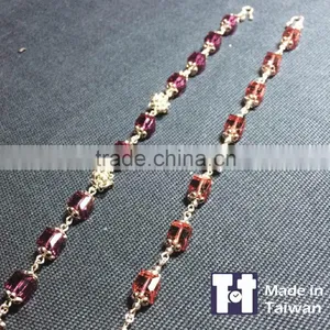 Customized Fashion Pink 925 Sterling Silver Bracelet Designed For Couple thumbnail-5