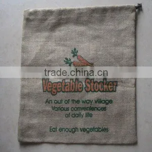 Natural Jute (Burlap) Draw String Vegetable Bags thumbnail-1