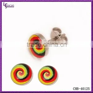 Stylish Surgical Steel Rinbow Spiral Shape Cartilage Custom Made Stud Earring thumbnail-1