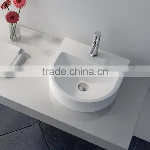Modern Acrylic Solid Surface Wall Hung Wash Basin,Solid Stone Resin Wash Basin thumbnail-6