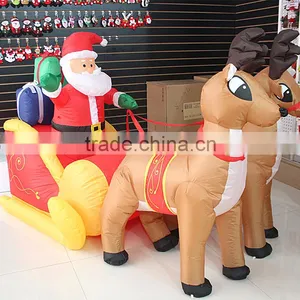 Double Deer Pull Carts Inflatable Outdoor Christmas Decorations thumbnail-1