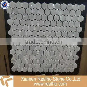 Carrara White Hexagon Marble Tile thumbnail-1