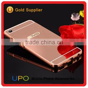 [UPO] Luxury Edge Gold Plated Metal Aluminum+Acrylic Mirror Back Case Cover For Vivo X7 Protective Hybrid Case thumbnail-3