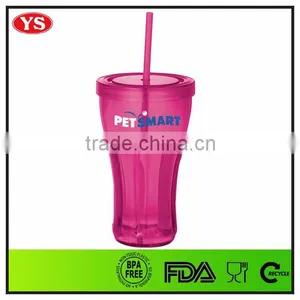 Bpa Free Promotional Single Wall 16oz Plastic Tumbler With Straw thumbnail-2